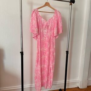 Pink Floral Maxi Dress